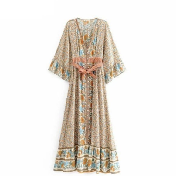 Boho Chic Floral Print Maxi Dress - Picture 3 of 4